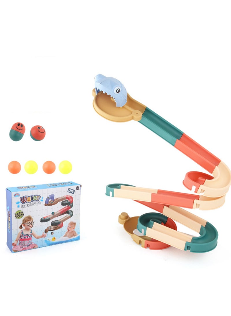 طاولة مكعبات بناء مسار كروي للأطفال، استحمام الطفل واللعب بمكعبات بناء المياه، ألعاب فكرية للعلوم والتكنولوجيا والهندسة والرياضيات (مجموعة JJ869-34 قطعة) - Image 1